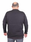 Mocgrande Erkek Büyük Beden Sıfır Yaka 3ip Sweat Respect 24205 SIYAH