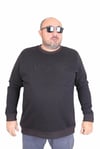 Mocgrande Erkek Büyük Beden Sıfır Yaka Sweat Twenty 24200 SIYAH