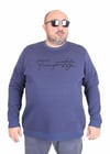 Mocgrande Erkek Büyük Beden Sıfır Yaka Sweat Twenty 24200 INDIGO