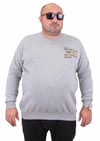 Mocgrande Erkek Büyük Beden Sıfır Yaka Sweat Conture Club 23203 GRI MELANJ