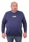Mocgrande Erkek Büyük Beden Sıfır Yaka Sweat Hlsnk 23204 INDIGO