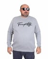 Mocgrande Erkek Büyük Beden Sıfır Yaka Sweat Twenty 24200 GRI MELANJ