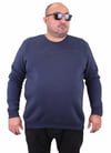Mocgrande Erkek Büyük Beden Sıfır Yaka Sweat Only Free 23202 INDIGO