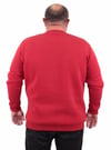 Mocgrande Erkek Büyük Beden Sıfır Yaka Sweat Conture Club 23203 KIRMIZI