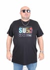 Mocgrande Erkek Büyük Beden Sıfır Yaka Tişört Surf 25144 SIYAH