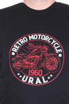 Mocgrande Erkek Büyük Beden Sıfır Yaka Tişört Motorcycle 25171 SIYAH
