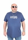 Mocgrande Erkek Büyük Beden Sıfır Yaka Tişört The Future 25138 INDIGO