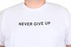 Mocgrande Erkek Büyük Beden Sıfır Yaka Tişört Never Give Up 25140 BEYAZ