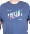 Mocgrande Erkek Büyük Beden Sıfır Yaka Tişört Awesome 25164 INDIGO