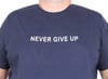 Mocgrande Erkek Büyük Beden Sıfır Yaka Tişört Never Give Up 25140 LACIVERT