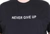 Mocgrande Erkek Büyük Beden Sıfır Yaka Tişört Never Give Up 25140 SIYAH
