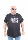 Mocgrande Erkek Büyük Beden Sıfır Yaka Tişört Paris 25179 SIYAH