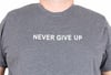Mocgrande Erkek Büyük Beden Sıfır Yaka Tişört Never Give Up 25140 ANTRASİT MELANJ