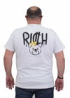 Mocgrande Erkek Büyük Beden Sıfır Yaka Tişört Rich 24134 BEYAZ
