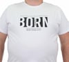 Mocgrande Erkek Büyük Beden Sıfır Yaka Tişört Born 24143 BEYAZ