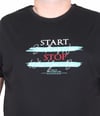 Mocgrande Erkek Büyük Beden Sıfır Yaka Tişört Start Stop 25178 SIYAH