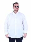 Mocgrande Erkek Büyük Beden Yaka Düğmeli Cepsiz Gömlek 11357 BEYAZ