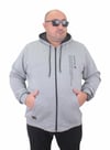 MocGrande Fermuarlı Kapuşonlu Büyük Beden Sweat Adventure 23220 GRI MELANJ