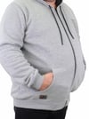 MocGrande Fermuarlı Kapuşonlu Büyük Beden Sweat Adventure 23220 GRI MELANJ