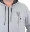 MocGrande Fermuarlı Kapuşonlu Büyük Beden Sweat Adventure 23220 GRI MELANJ