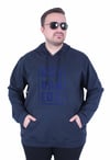 Erkek Büyük Beden Kapüşonlu Sweat Double Face DSQ 25712 LACIVERT