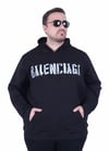 Erkek Büyük Beden Kapüşonlu Sweat Double Face Blnciaga 25708 SIYAH
