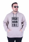 Erkek Büyük Beden Kapüşonlu Sweat Double Face DSQ 25712 BEJ