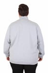 Erkek Büyük Beden Polo Yaka Fermuarlı Sweat Double Face LCST. 25710 GRI