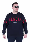 Erkek Büyük Beden Bisiklet Yaka 3ip Sweat Blnciaga 25724 LACIVERT