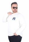 Erkek Büyük Beden Bisiklet Yaka 3ip Sweat AMR 25723 EKRU