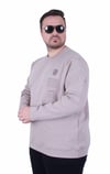Erkek Büyük Beden Bisiklet Yaka Sweat Double Face BRB. 25711 BEJ