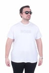 Erkek Büyük Beden Sıfır Yaka Tişört BSS 26115 BEYAZ