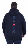 Starbattal Büyük Beden Kapüşonlu Fermuarlı 3ip Sweat Black 25716 LACIVERT