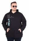 Starbattal Büyük Beden Kapüşonlu Sweat Double Face Winter 25700 SIYAH