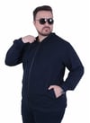 Starbattal Büyük Beden Basic Mevsimlik Fermuarlı Kapüşonlu Sweat 22751 LACIVERT