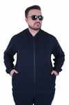 Starbattal Büyük Beden Basic Mevsimlik Fermuarlı Kapüşonlu Sweat 22751 LACIVERT