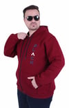 Starbattal Büyük Beden Kapüşonlu Fermuarlı 3ip Sweat Black 25716 MURDUM