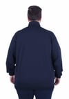 Starbattal Büyük Beden Basic Mevsimlik Fermuarlı Sweatshirt 22750 LACIVERT