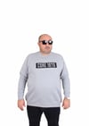 Starbattal Erkek Büyük Beden Sıfır Yaka 3ip Sweat Core 1975 24209 GRI MELANJ