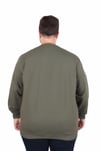 Starbattal Büyük Beden Sıfır Yaka Classic Sweat 23216 HAKI