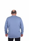 Starbattal Erkek Büyük Beden Sıfır Yaka 3ip Sweat Core 1975 24209 MAVI