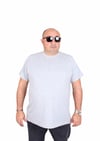 Starbattal Erkek Büyük Beden Likralı Basic Sıfır Yaka Tişört 11160 GRI MELANJ