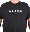 Starbattal Erkek Büyük Beden Sıfır Yaka Tişört Alive 25187 SIYAH