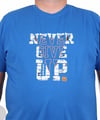 Starbattal Erkek Büyük Beden Sıfır Yaka Tişört Never Give Up 25182 SAKS