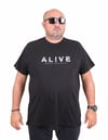 Starbattal Erkek Büyük Beden Sıfır Yaka Tişört Alive 25187 SIYAH