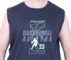 Starbattal Büyük Beden Baskılı Kolsuz Tişört Basketball 26123 LACIVERT