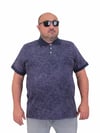 Starbattal Erkek Büyük Beden Polo Yaka Mat Baskılı Tişört 24451 Marin