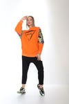 2İplik Baskılı HOPE Sweat Turuncu