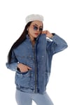 Fermuarlı Çıtçıtlı Bomber Kot Ceket