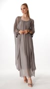İtalyan İpek Kaftan Gümüş